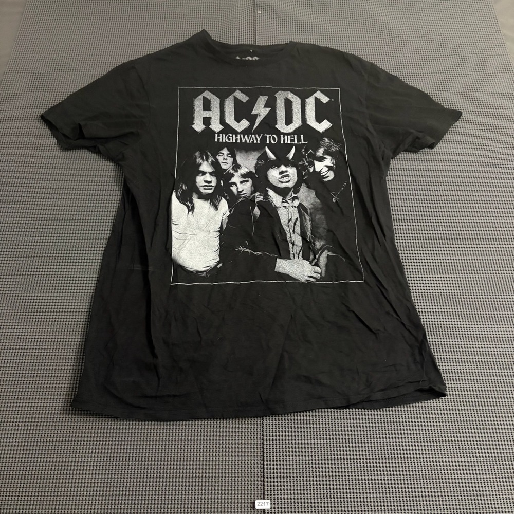 ACDC Highway To Hell Graphic T-Shirt Mens Large Black Band Tee 2022 Epic Rights
